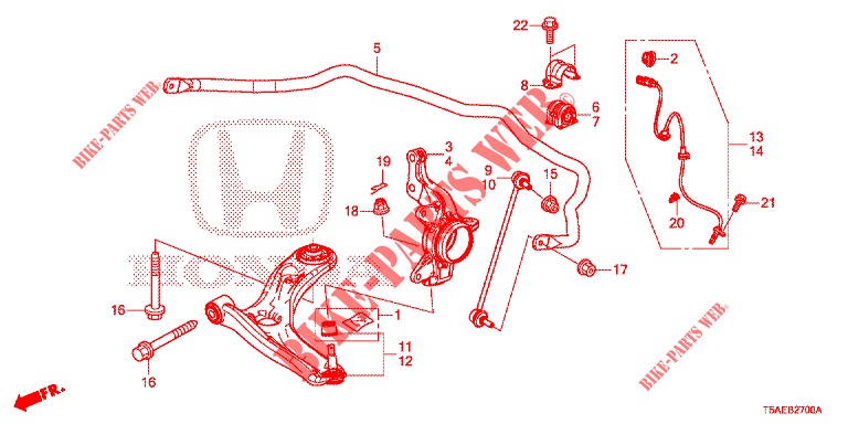 UNTERER ARM, VORNE/ STABILISATORFEDER  für Honda JAZZ 1.3 ELEGANCE 5 Türen 6 gang-Schaltgetriebe 2019