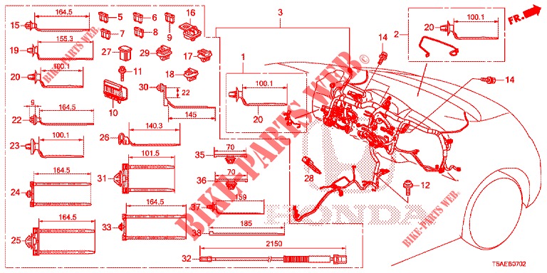 KABELBAUM (3) (LH) für Honda JAZZ 1.5 DYNAMIC 5 Türen 6 gang-Schaltgetriebe 2019