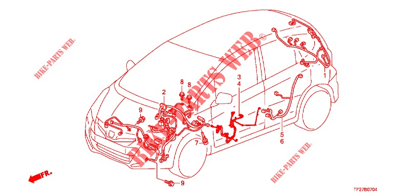 KABELBAUM (2) (LH) für Honda JAZZ HYBRID LUXURY 5 Türen vollautomatische 2013
