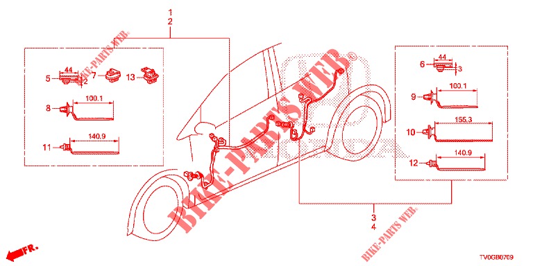 KABELBAUM (6) für Honda CIVIC DIESEL 1.6 S 5 Türen 6 gang-Schaltgetriebe 2015