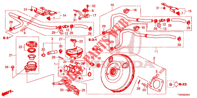 HAUPTBREMSZYLINDER/MASTER POWER (LH) für Honda CIVIC 1.8 EXCLUSIVE NAVI 5 Türen 6 gang-Schaltgetriebe 2015