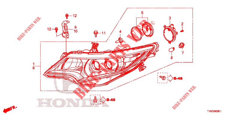 SCHEINWERFER (LED) für Honda CIVIC 1.8 EXCLUSIVE NAVI 5 Türen 6 gang-Schaltgetriebe 2015