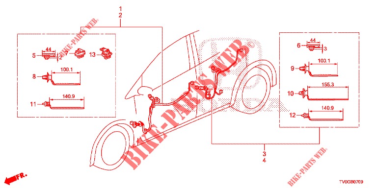 KABELBAUM (6) für Honda CIVIC 1.8 EXCLUSIVE NAVI 5 Türen 5 gang automatikgetriebe 2015