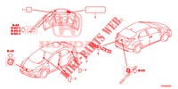 EMBLEME/WARNETIKETTEN  für Honda CIVIC 1.8 S 5 Türen 6 gang-Schaltgetriebe 2015