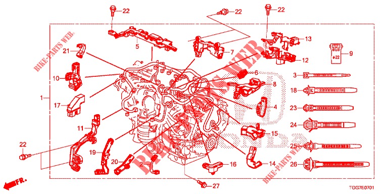 KABELBAUM (1.5L) für Honda CIVIC 1.5 PRESTIGE 5 Türen 6 gang-Schaltgetriebe 2018