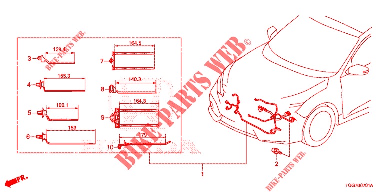 KABELBAUM (2) (LH) für Honda CIVIC 1.5 PRESTIGE 5 Türen 6 gang-Schaltgetriebe 2018