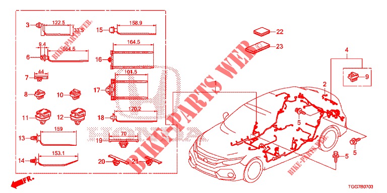 KABELBAUM (4) (LH) für Honda CIVIC 1.5 PRESTIGE 5 Türen 6 gang-Schaltgetriebe 2018