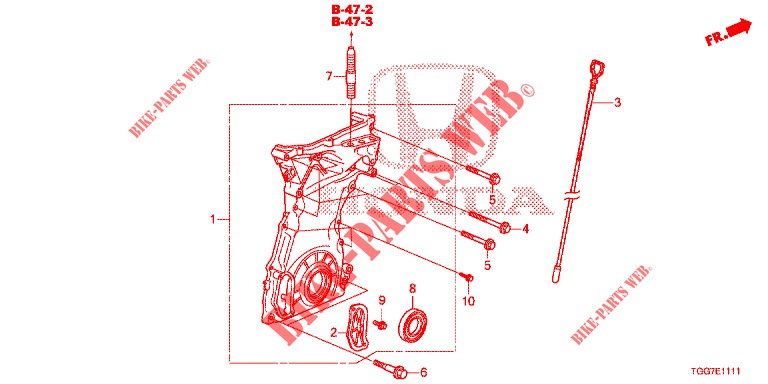 KETTENGEHAEUSE (1.5L) für Honda CIVIC 1.5 PRESTIGE 5 Türen 6 gang-Schaltgetriebe 2018