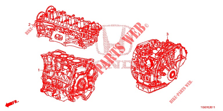 MOTOREINHEIT/GETRIEBE KOMPL. (1.5L) für Honda CIVIC 1.5 PRESTIGE 5 Türen 6 gang-Schaltgetriebe 2018