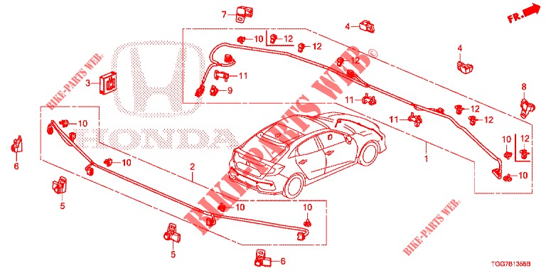 EINPARKSENSOR  für Honda CIVIC 1.5 PRESTIGE 5 Türen vollautomatische 2018