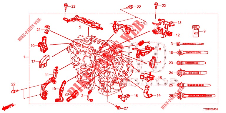 KABELBAUM (1.5L) für Honda CIVIC 1.5 PRESTIGE 5 Türen vollautomatische 2018