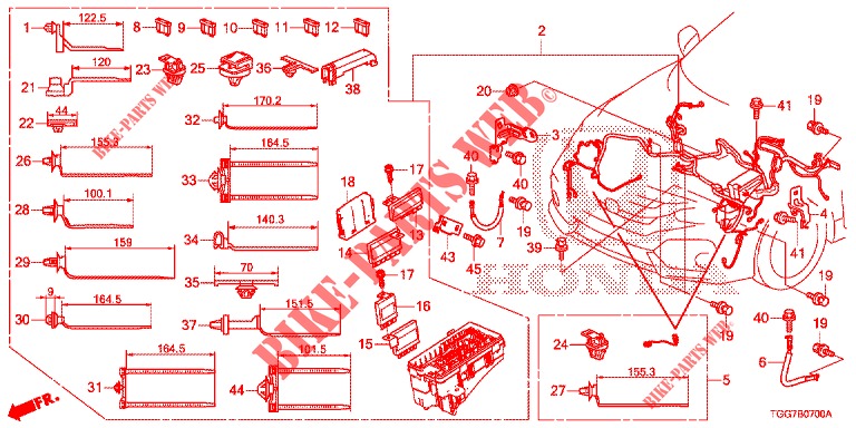 KABELBAUM (1) (LH) für Honda CIVIC 1.5 SPORT NAVI 5 Türen 6 gang-Schaltgetriebe 2018