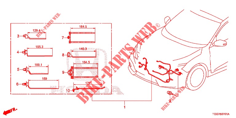 KABELBAUM (2) (LH) für Honda CIVIC 1.5 SPORT NAVI 5 Türen 6 gang-Schaltgetriebe 2018