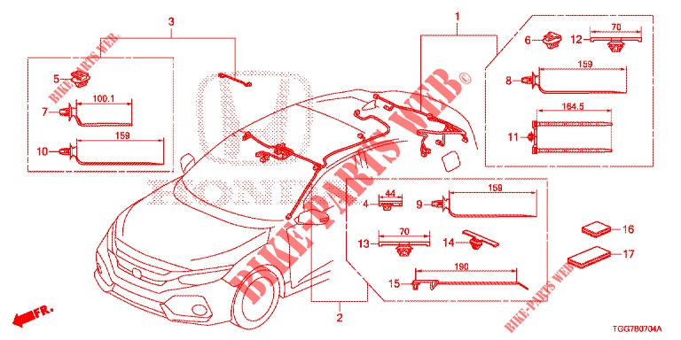 KABELBAUM (5) (LH) für Honda CIVIC 1.5 SPORT NAVI 5 Türen 6 gang-Schaltgetriebe 2018