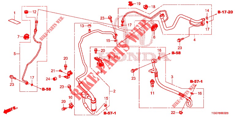 KLIMAANLAGE (FLEXIBLES/TUYAUX) (1.5L) (LH) für Honda CIVIC 1.5 SPORT NAVI 5 Türen 6 gang-Schaltgetriebe 2018