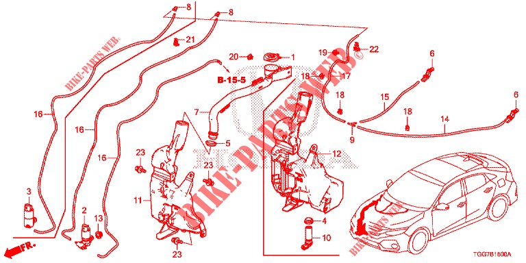 WINDSCHUTZSCHEIBENWASCHER (AVANT) für Honda CIVIC 1.5 SPORT NAVI 5 Türen 6 gang-Schaltgetriebe 2018