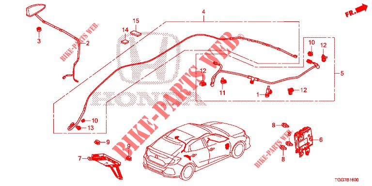 ANTENNE/LAUTSPRECHER (LH) für Honda CIVIC 1.5 SPORT NAVI 5 Türen vollautomatische 2018