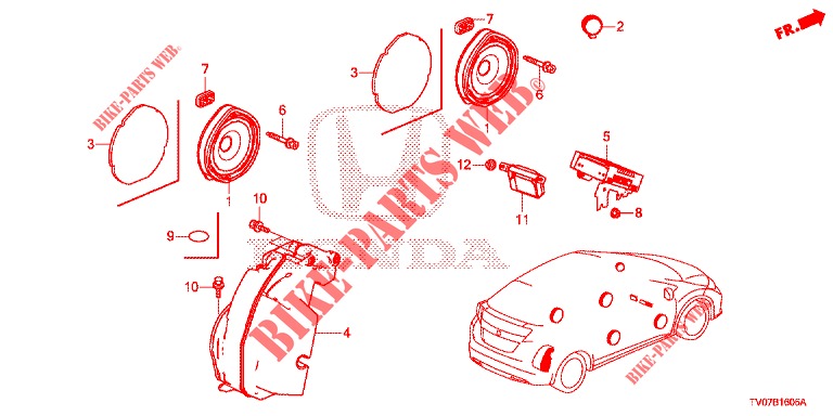 ANTENNE/LAUTSPRECHER  für Honda CIVIC DIESEL 2.2 EXCLUSIVE 5 Türen 6 gang-Schaltgetriebe 2013