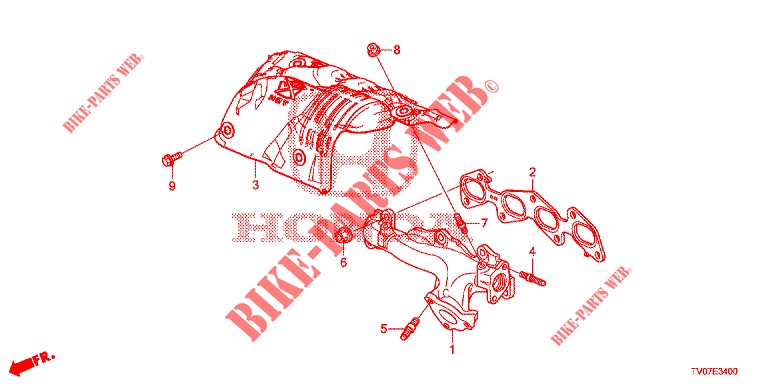 AUSPUFFKRUEMMER (DIESEL) (2.2L) für Honda CIVIC DIESEL 2.2 EXCLUSIVE 5 Türen 6 gang-Schaltgetriebe 2013