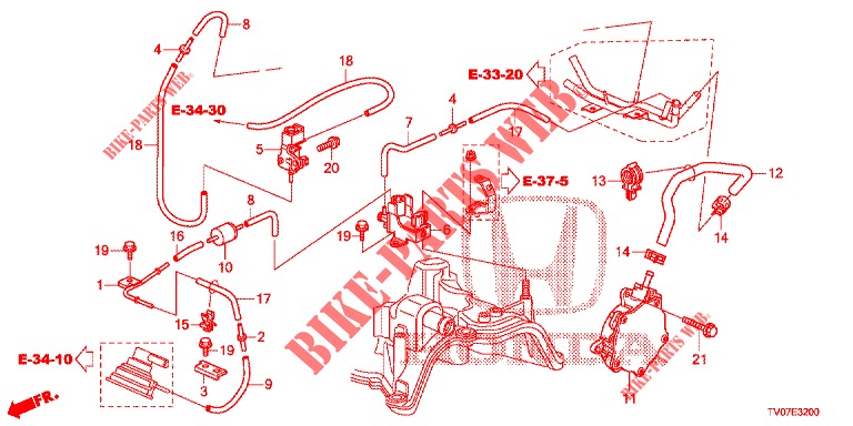 EINBAULEITUNG/UNTERDRUCKPUMPE (DIESEL) (2.2L) für Honda CIVIC DIESEL 2.2 EXCLUSIVE 5 Türen 6 gang-Schaltgetriebe 2013