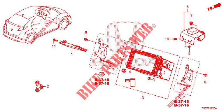 EINBAUSATZ F. RNS2  für Honda CIVIC DIESEL 2.2 EXCLUSIVE 5 Türen 6 gang-Schaltgetriebe 2013