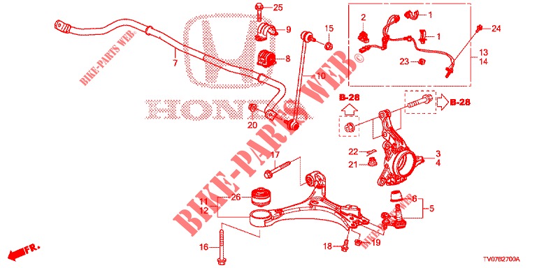 GELENK, VORNE  für Honda CIVIC DIESEL 2.2 EXCLUSIVE 5 Türen 6 gang-Schaltgetriebe 2013