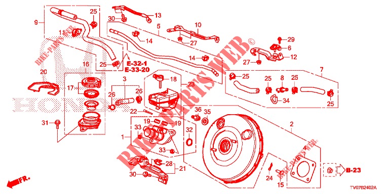 HAUPTBREMSZYLINDER/MASTER POWER (DIESEL) (LH) für Honda CIVIC DIESEL 2.2 EXCLUSIVE 5 Türen 6 gang-Schaltgetriebe 2013