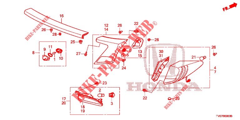 HECKLEUCHTE/KENNZEICHENBELEUCHTUNG (PGM FI)  für Honda CIVIC DIESEL 2.2 EXCLUSIVE 5 Türen 6 gang-Schaltgetriebe 2013