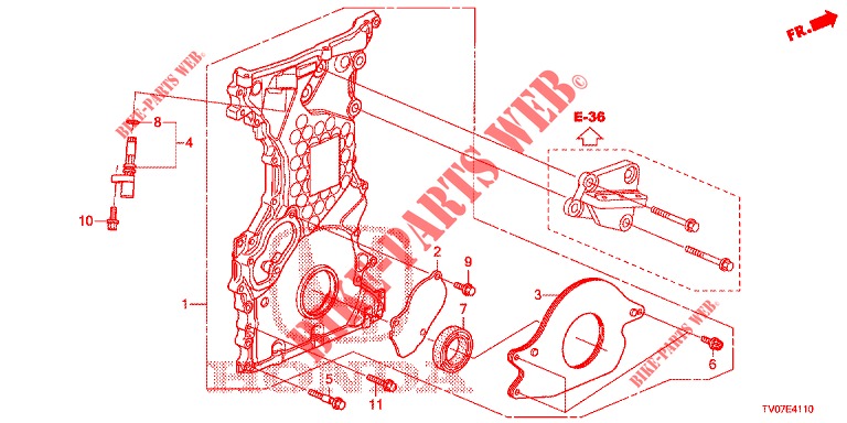 KETTENGEHAEUSE (DIESEL) (2.2L) für Honda CIVIC DIESEL 2.2 EXCLUSIVE 5 Türen 6 gang-Schaltgetriebe 2013