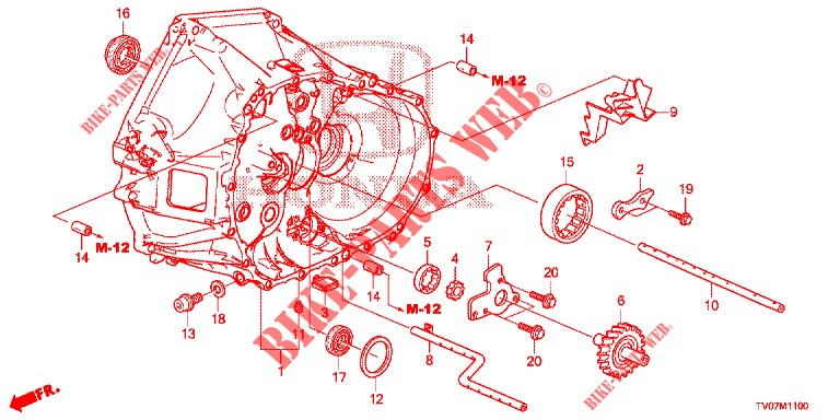KUPPLUNGSGEHAEUSE (DIESEL) (2.2L) für Honda CIVIC DIESEL 2.2 EXCLUSIVE 5 Türen 6 gang-Schaltgetriebe 2013