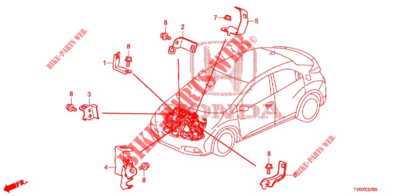 MOTORKABELBAUM, STREBE (DIESEL) (2.2L) für Honda CIVIC DIESEL 2.2 EXCLUSIVE 5 Türen 6 gang-Schaltgetriebe 2013