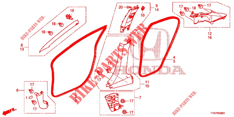 SAEULENZIERSTUECK (LH) für Honda CIVIC DIESEL 2.2 EXCLUSIVE 5 Türen 6 gang-Schaltgetriebe 2013