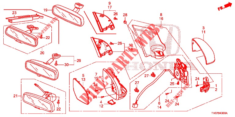 SPIEGEL/SCHIEBEDACH  für Honda CIVIC DIESEL 2.2 EXCLUSIVE 5 Türen 6 gang-Schaltgetriebe 2013