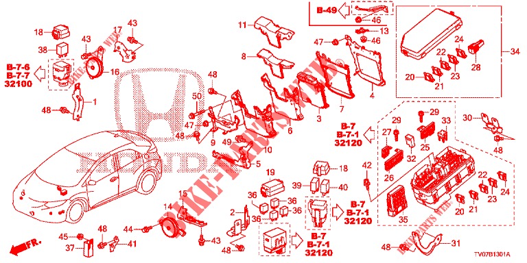 STEUERGERAT (COMPARTIMENT MOTEUR) (1) (DIESEL) (2.2L) für Honda CIVIC DIESEL 2.2 EXCLUSIVE 5 Türen 6 gang-Schaltgetriebe 2013