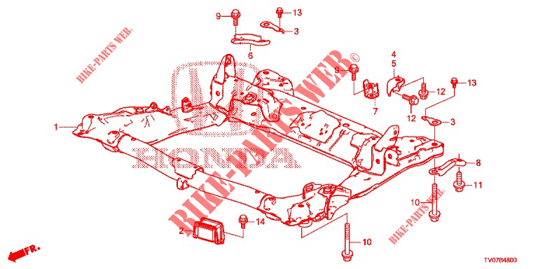 VORDERER HILFSRAHMEN  für Honda CIVIC DIESEL 2.2 EXCLUSIVE 5 Türen 6 gang-Schaltgetriebe 2013