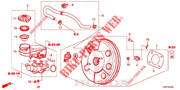 HAUPTBREMSZYLINDER/MASTER POWER (LH) für Honda CIVIC DIESEL 1.6 ENTRY 5 Türen 9 gang automatikgetriebe 2018