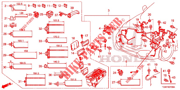 KABELBAUM (1) (LH) für Honda CIVIC DIESEL 1.6 ENTRY 5 Türen 9 gang automatikgetriebe 2018