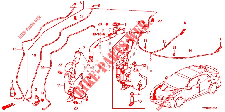 WINDSCHUTZSCHEIBENWASCHER (AVANT) für Honda CIVIC DIESEL 1.6 ENTRY 5 Türen 9 gang automatikgetriebe 2018