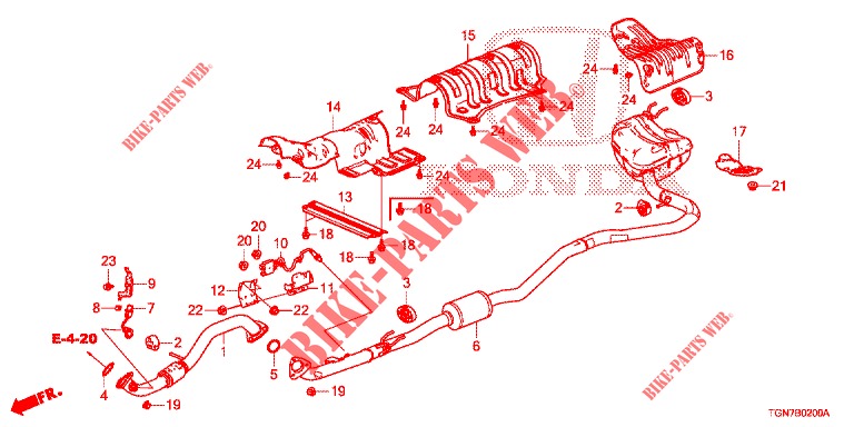 AUSPUFFROHR/SCHALLDAEMPFER (PGM FI)  für Honda CIVIC DIESEL 1.6 S 5 Türen 9 gang automatikgetriebe 2018