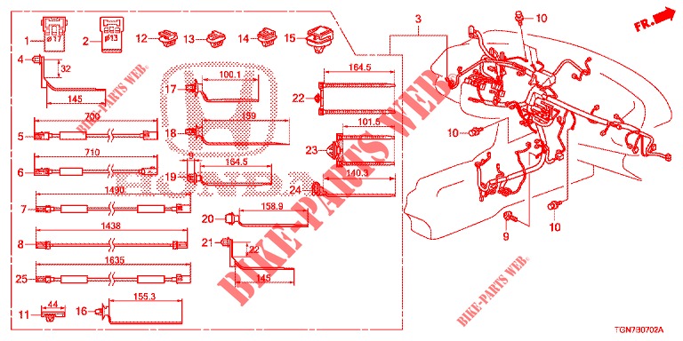 KABELBAUM (3) (LH) für Honda CIVIC DIESEL 1.6 S 5 Türen 9 gang automatikgetriebe 2018