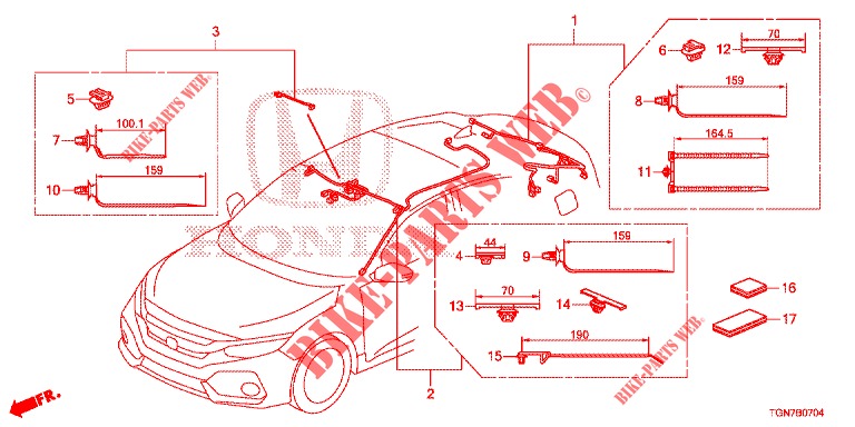KABELBAUM (5) (LH) für Honda CIVIC DIESEL 1.6 S 5 Türen 9 gang automatikgetriebe 2018