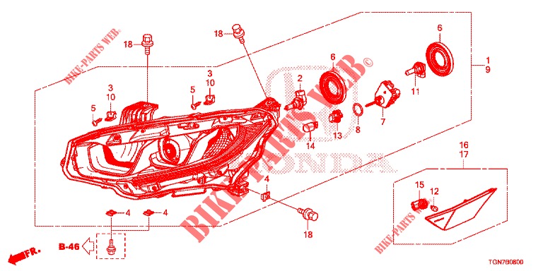 SCHEINWERFER (HALOGENE) für Honda CIVIC DIESEL 1.6 S 5 Türen 9 gang automatikgetriebe 2018