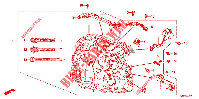 KABELBAUM(1)  für Honda CIVIC DIESEL 1.6 TOP 5 Türen 6 gang-Schaltgetriebe 2018