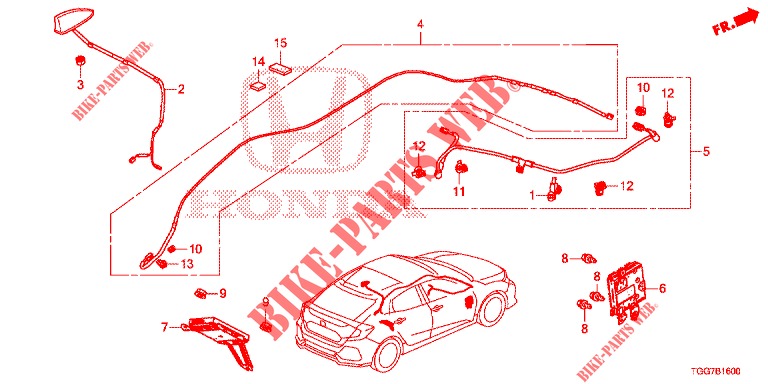 ANTENNE/LAUTSPRECHER (LH) für Honda CIVIC  TYPE R 5 Türen 6 gang-Schaltgetriebe 2019