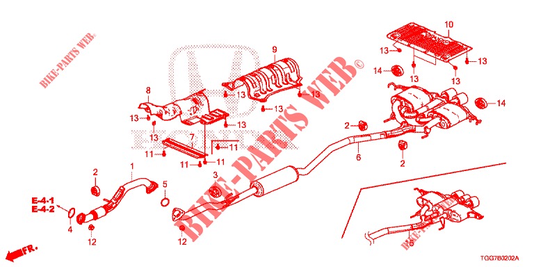 AUSPUFFROHR/SCHALLDAEMPFER (1.5L) (2)/(TYPE R) für Honda CIVIC  TYPE R 5 Türen 6 gang-Schaltgetriebe 2019