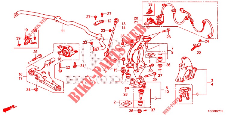 GELENK, VORNE (TYPE R) für Honda CIVIC  TYPE R 5 Türen 6 gang-Schaltgetriebe 2019