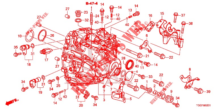 GETRIEBEGEHAEUSE (TYPE R) für Honda CIVIC  TYPE R 5 Türen 6 gang-Schaltgetriebe 2019