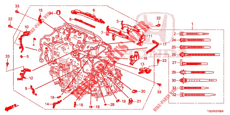 MOTORKABELBAUM (TYPE R) für Honda CIVIC  TYPE R 5 Türen 6 gang-Schaltgetriebe 2019