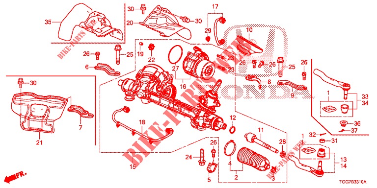 SERVOLENKGETRIEBE (EPS) (LH) für Honda CIVIC  TYPE R 5 Türen 6 gang-Schaltgetriebe 2019