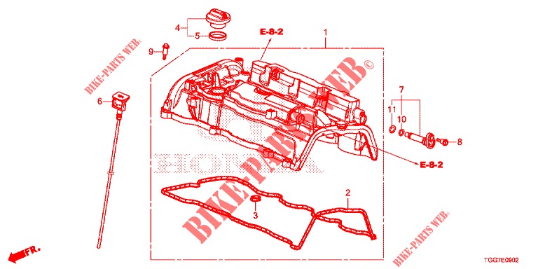 ZYLINDERKOPFDECKEL (TYPE R) für Honda CIVIC  TYPE R 5 Türen 6 gang-Schaltgetriebe 2019